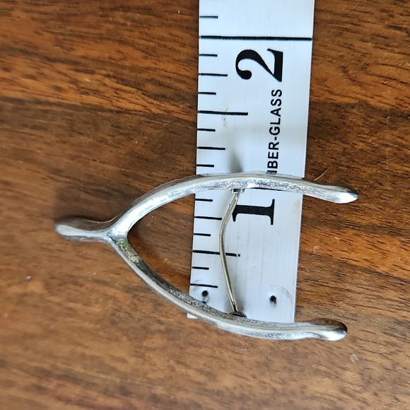 Vintage Sterling Wishbone Brooch 2.25" - Picture 7 of 11